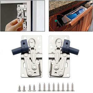 Charnière à ressort pour porte inclinée vers le bas à 45 degrés en platine, en acier laminé à froid de 1,5 mm pour portes d'armoires - Product Image 3