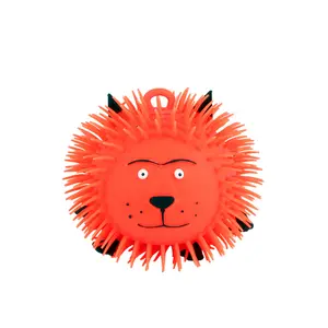 柔软的狮子TPR发光二极管闪烁弹性挤压玩具河豚烦躁男孩女孩玩具球