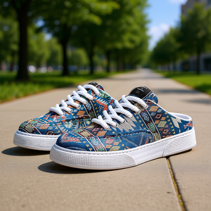 Zapatillas Casuales de Moda para Hombre con Estampado, Cordones, Punta Redonda, Parte Superior de Tela, Entresuela de EVA, Suela de Goma, para Todas las Estaciones - Product Image 2