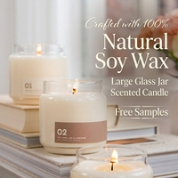 Meilleure Vente - Bougie Parfumée à la Cire de Soja Naturelle à Longue Durée de Combustion, Parfum Caramel, Grand Pot en Verre, pour la Décoration de la Chambre et du Salon
