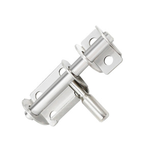Perno de puerta de acero inoxidable con placa, tipo A, diseño minimalista, fácil instalación para seguridad de puertas de madera - Product Image 3