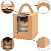 Boîtes en papier personnalisées pour boulangerie, emballage individuel pour mini-beignets, mini-cupcakes, mini-tartes avec fenêtre en PVC