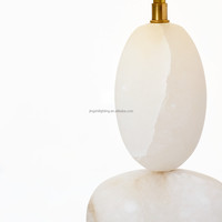 Lampe de table décorative de luxe en albâtre naturel chambre à coucher chevet salon hôtel champignon éclairage de table de bureau