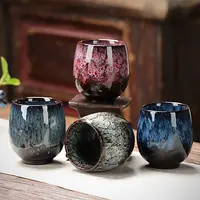 Pabrik Harga Rendah Kualitas Tinggi Warna-warni Keramik Cangkir Kopi Air Cangkir Teh Bening Kung Fu Cina