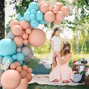 Kit de guirlande de ballons multicolores bleu rose gris pour les décorations de fête d'anniversaire d'été de carnaval d'enfants Kit d'arche de ballons