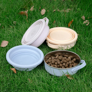 Everich tigelas de aço inoxidável para animais de estimação, base antiderrapante, tigelas de metal para cachorros, comida e água, alimentador portátil <span class=keywords><strong>2</strong></span> em 1 de 32 onças - Product Image 5