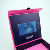 Produits les plus vendus en Europe, article en promotion, nouvelle boîte vidéo publicitaire rose avec écran LCD, cadeau de marque