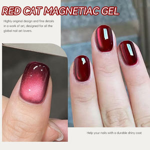 UR SUGAR Esmalte de Gel Ojo de Gato Rojo Borgoña de 15ml con Logo Personalizado, Cuentas de Cristal de Cereza, Gel Magnético para Uñas, Barniz para Salón de Manicura - Product Image 4