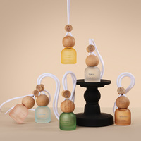 LANJO Elegante Ambientador de Coche Portátil Ligero de Cristal Mini, Colgante, Recargable, con Aceite Esencial Perfumado, Evaporación Natural, Larga Duración