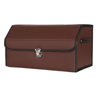 black custom color back seat protector folding PU leather car trunk organizer storage box with high quality