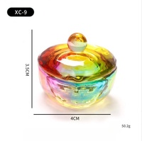 15 styles de pots en verre pour nail art, colorés arc-en-ciel, avec couvercle, pour poudre acrylique, liquide et monomère, outils et accessoires