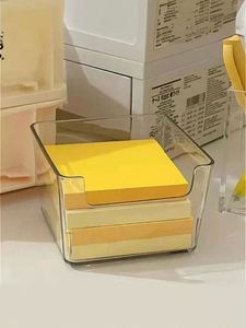 Memo Account Storage and Organizing Box Desktop Student Transparent Box Acrylic Girl Heart Cute Storage Box - Product Image 3