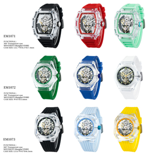 Mouvement automatique squelette transparent saphir, réserve de marche 45H, fabricants de mouvements mécaniques personnalisés - Product Image 4