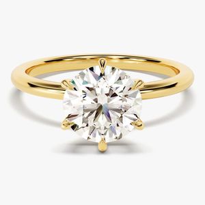 Grosir tersertifikasi Gra berlapis emas 14K cincin Moissanite 3ct 5 karat cincin janji - Product Image 2