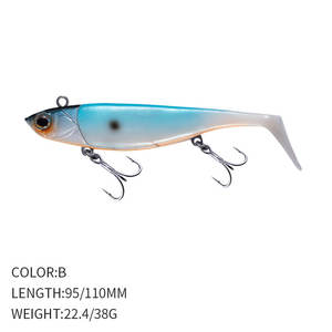 Top Right 9054 95mm 22g 110mm 38g leurre méné noir souple, appât coulant <span class=keywords><strong>pour</strong></span> bar, <span class=keywords><strong>truite</strong></span>, perche, sandre - Product Image 2