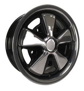 Rin <span class=keywords><strong>Flyway</strong></span> Diseño Fuchs 15x4.5 15x5.5 5x205 para VW Clásico Antiguo Negro Brillante con Pulido a Mano - Product Image 1