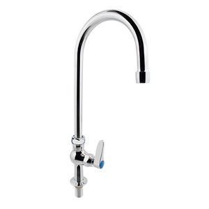 Robinet de cuisine moderne en laiton massif chromé, mitigeur à poignée unique avec bec pivotant et cartouche céramique pour la cuisine domestique - Product Image 1