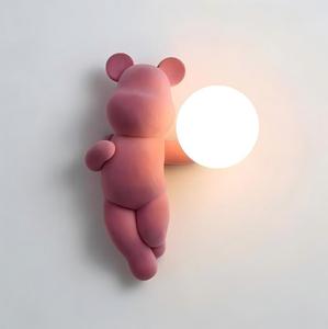Lampada <span class=keywords><strong>da</strong></span> <span class=keywords><strong>Parete</strong></span> Creativa ed Ecologica a Forma di Orso in Resina, Luce <span class=keywords><strong>da</strong></span> Comodino in Stile Nordico <span class=keywords><strong>per</strong></span> Camere dei Bambini - Product Image 1