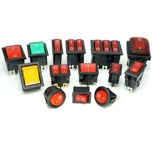 Interruptor de Botón Doble ON-OFF / ON-OFF-ON, Interruptor Basculante Mediano Iluminado por LED con Terminal de 6 Pines - Product Image 1