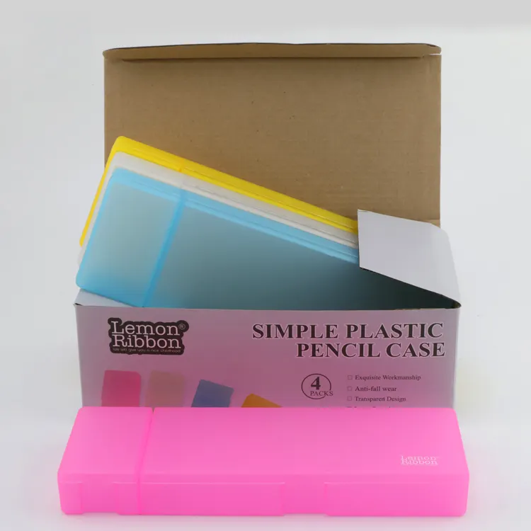 गर्म बेच पदोन्नति साफ पानी लेखन पोर्टेबल प्लास्टिक कलम बॉक्स कस्टम रंग बच्चों के लिए मैट पेंसिल केस