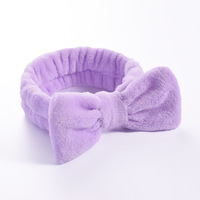 Bandes de cheveux papillon en coton noir pour femmes avec logo personnalisé avec breloque brillante Bandeau de douche facial à la mode Absorption d'eau