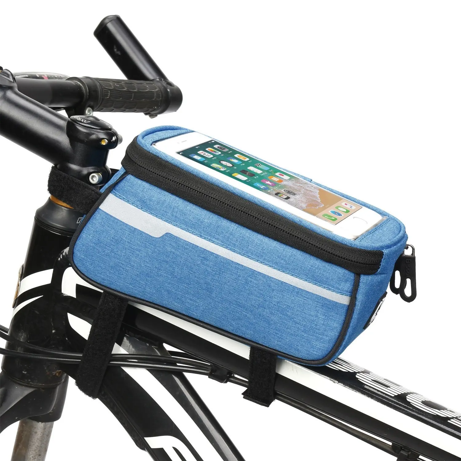 กระเป๋าใส่โทรศัพท์ติดจักรยานกันน้ำ,กระเป๋าติดจักรยานเฟรมด้านหน้าพร้อมจอสัมผัส