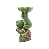 Statue de jardin en résine sculptée, grenouille, tortue, animal, figurine décorative d'accueil pour jardin, modèle YM700946, mangeoire à oiseaux en forme de feuille, vente en gros B2B