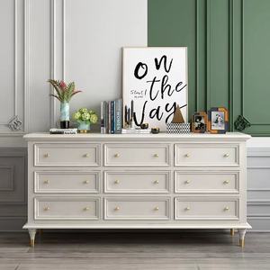 Chambre à coucher française <span class=keywords><strong>de</strong></span> luxe Armoire avant <span class=keywords><strong>de</strong></span> <span class=keywords><strong>lit</strong></span> Salon Commode <span class=keywords><strong>de</strong></span> rangement 9 tiroirs Meubles minimalistes en bois massif - Product Image 3