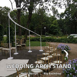 Factory Hot Sale Simple Large Outdoor Wedding Decorations S Shaped Design Metal Arch <b>Backdrop</b> <b>Stand</b> Artificial Flower Runner - Product Image 2