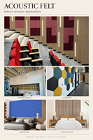 Panneaux muraux en feutre polyester à motif végétal Art Déco couleur personnalisée pour bureau, bureau à domicile, cinéma, salle vidéo - Réduction du bruit