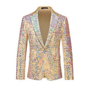 ชุดสูทเลื่อมของผู้ชายชุดสูทงานแต่งงานกระดุม1แถวกระดุมแถวเดียวสำหรับผู้ชาย - Product Image 2