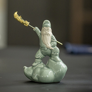 Creativo <span class=keywords><strong>Ge</strong></span> horno Guan Gong cerámica té mascota tradicional estilo chino hogar mesa de té Decoración - Product Image 1