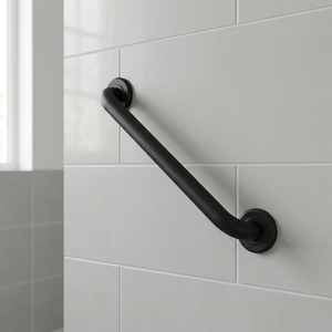 Barre de douche de luxe style hôtel, 42 pouces, en acier inoxydable, avec barre d'appui antidérapante thermolaquée - Product Image 1