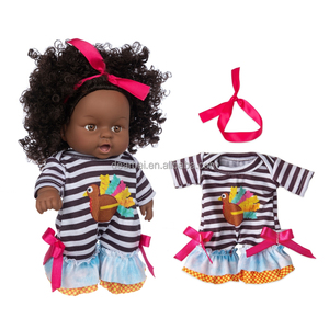 DEAR BEI Q8-051 Poupée Reborn Bébé Princesse Noire en Vinyle Souple de 8 Pouces avec Cheveux Bouclés Lumineux, Jouet Très Mignon et Réaliste - Product Image 2