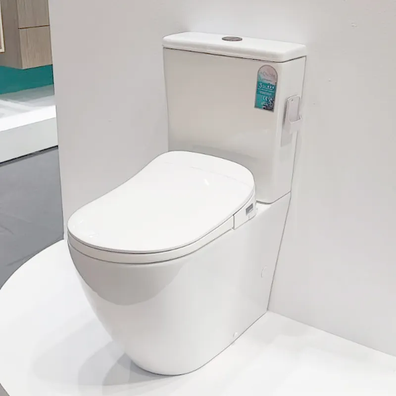 Smart Bidet Sitz zweiteilige Toilette und warme Jet-Dusche Wasser Geschlossener heißer Tank Luxus Schrank Pfanne Kommode Wandbehang Bad Commo