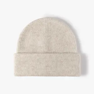 Зимние трикотажные шапки из шерсти мериноса высокого качества, без рисунка, под заказ