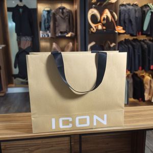 Biodegradable Recyclable Custom Kraft Paper <b>Bag</b> Embossed Design Luxury Style Cotton Rope Handle <b>for</b> Supermarket Use Shoes <b>Bags</b> - Product Image 5
