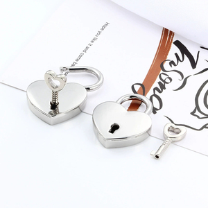 Nuevo Llavero con Candado de Acero Inoxidable con Forma de Corazón de 39x30 mm con Llave Funcional, Llegada en 2026 - Product Image 1