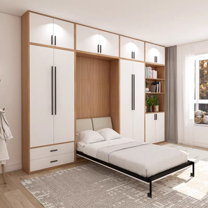 <span class=keywords><strong>Lit</strong></span> Murphy sur mesure en bois naturel, couleur bois naturel, avec <span class=keywords><strong>armoire</strong></span> intégrée pour chambre à coucher, fabrication directe d'usine - Product Image 1