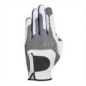 Gants de golf pour femmes en cuir de mouton de qualité supérieure SAAR INDUSTRIES, couleur gris et blanc, antidérapants, résistants, avec crochet - Product Image 1