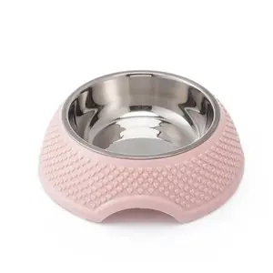 Manufacture wholesale double wall l stainless steel food water pet bowl