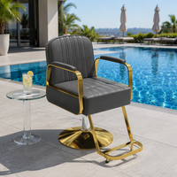 Chaise de barbier moderne en acier pour salons de coiffure