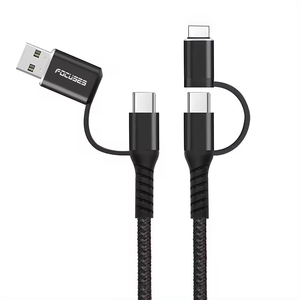 Multi USB Charger Cable 3A 4 in 1 Fast Charger Cord Connector für Samsung S20 iOs Phone/Type C/<span class=keywords><strong>Micro</strong></span> USB Port Adapter Data Cable - Product Image 2