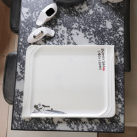 Plaques de chargeur carrées 10 pouces en mélamine, blanc, imprimé, nouveau style, meilleure vente
