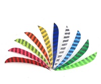 Plumes de dindon naturelles Musen Archery de 3, 4 et 5 pouces, forme parabolique, rayées, barbelées, camouflage, pour flèches de tir à l'arc