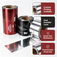 Film d'emballage laminé en aluminium haute barrière, rouleau flexible pour machine d'emballage alimentaire automatique, impression de logo personnalisée