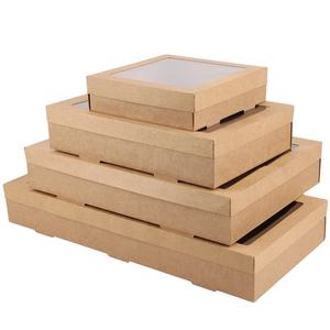 Afhaallocaties voor zoete gebakjes en picknickboxen, milieuvriendelijke kraftdozen met transparant deksel - Product Image 1