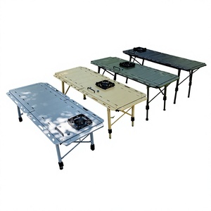 Table pliante de camp portable Jambe réglable 5 unités Table de camping en aluminium BBQ IGT - Product Image 1