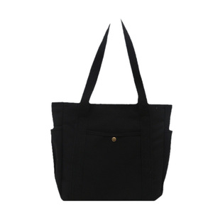 Sac fourre-tout en toile simple et polyvalent à grande capacité avec motif lettres ; Sac à bandoulière élégant et artistique pour étudiants - Product Image 5