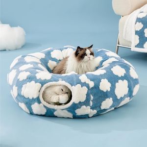Cama para Gatos Plegable Personalizada Anyo, Diseño de Luna Llena, Terciopelo Shu con Colchoneta Central, Juguete para Gatos, Multifuncional, para Todas las Estaciones - Product Image 1